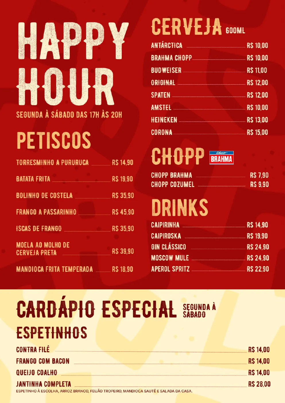 Cardápio Olímpio - Happy Hour, petiscos, cervejas e drinks